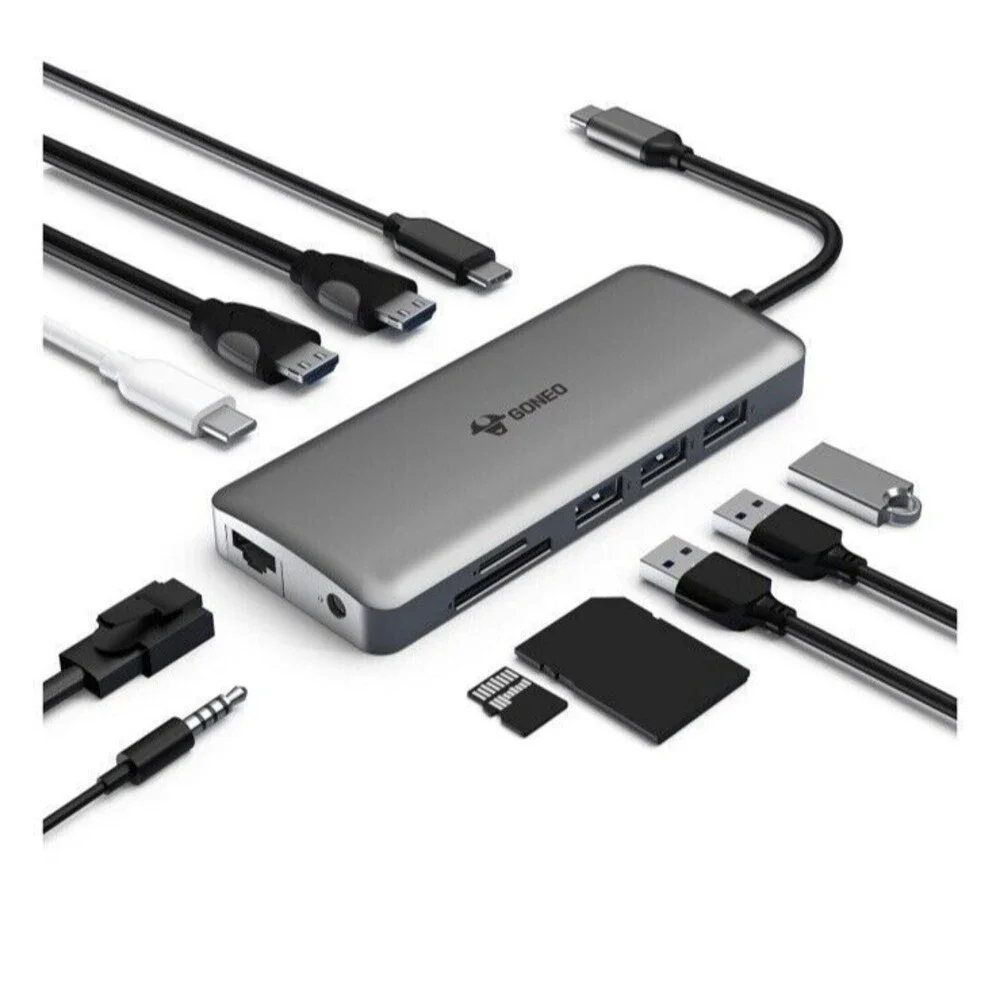 11-in-1 Type C Dock Hub USB C Laptop Docking Station Adapter For MacBook DELL HP